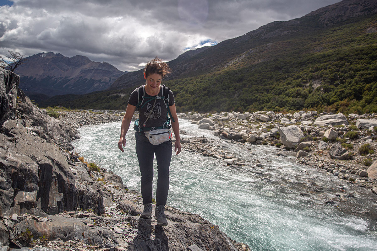 KEEN Terradora Flex hiking boots (hiking next to river)